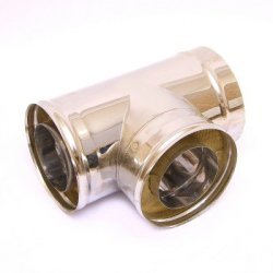 Сэндвич-тройник Ferrum 90° (430/0,8 мм + нерж.) Ø120х200